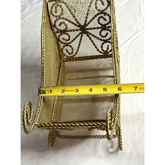 Sleigh Gold Metal Wire Centerpiece Holiday Decor Floral Display Craft Christmas - Picture 14 of 16